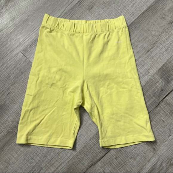 MAHAPPY Yellow Bike Shorts Long Length Workout Athleisure Size Small - Picture 5 of 14